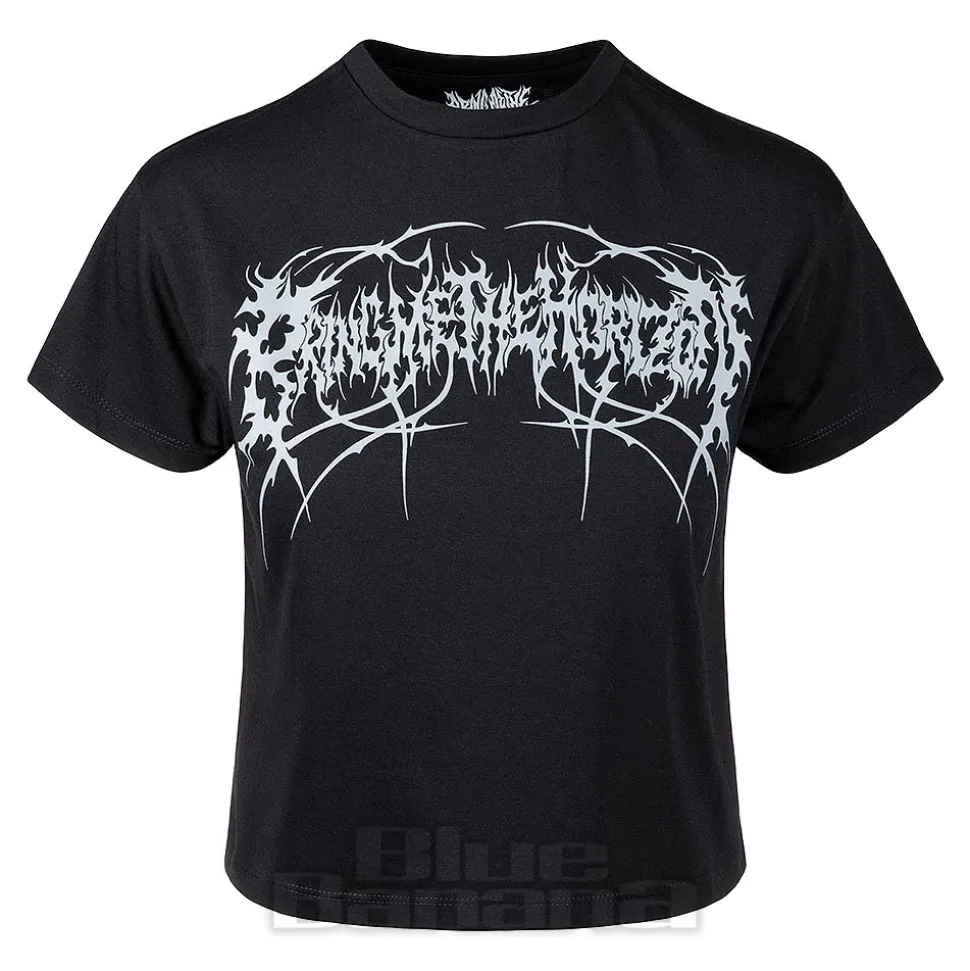 Bring Me The Horizon Official Metal Logo Genxsis Crop T Shirt (Black)