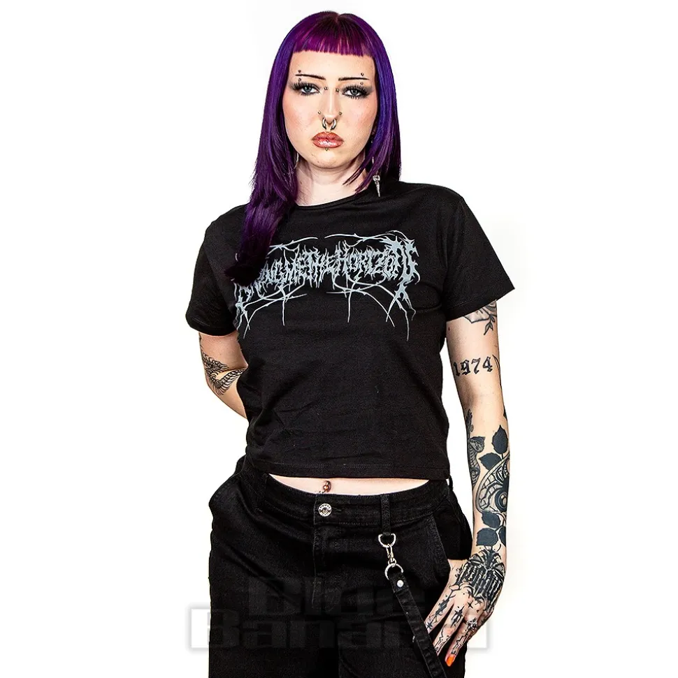 Bring Me The Horizon Official Metal Logo Genxsis Crop T Shirt (Black)