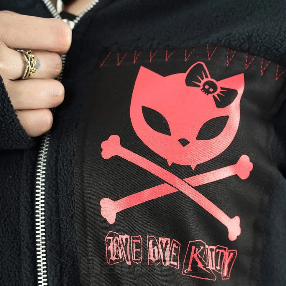 Bye Bye Kitty Trinity Zip Hoodie (Black)