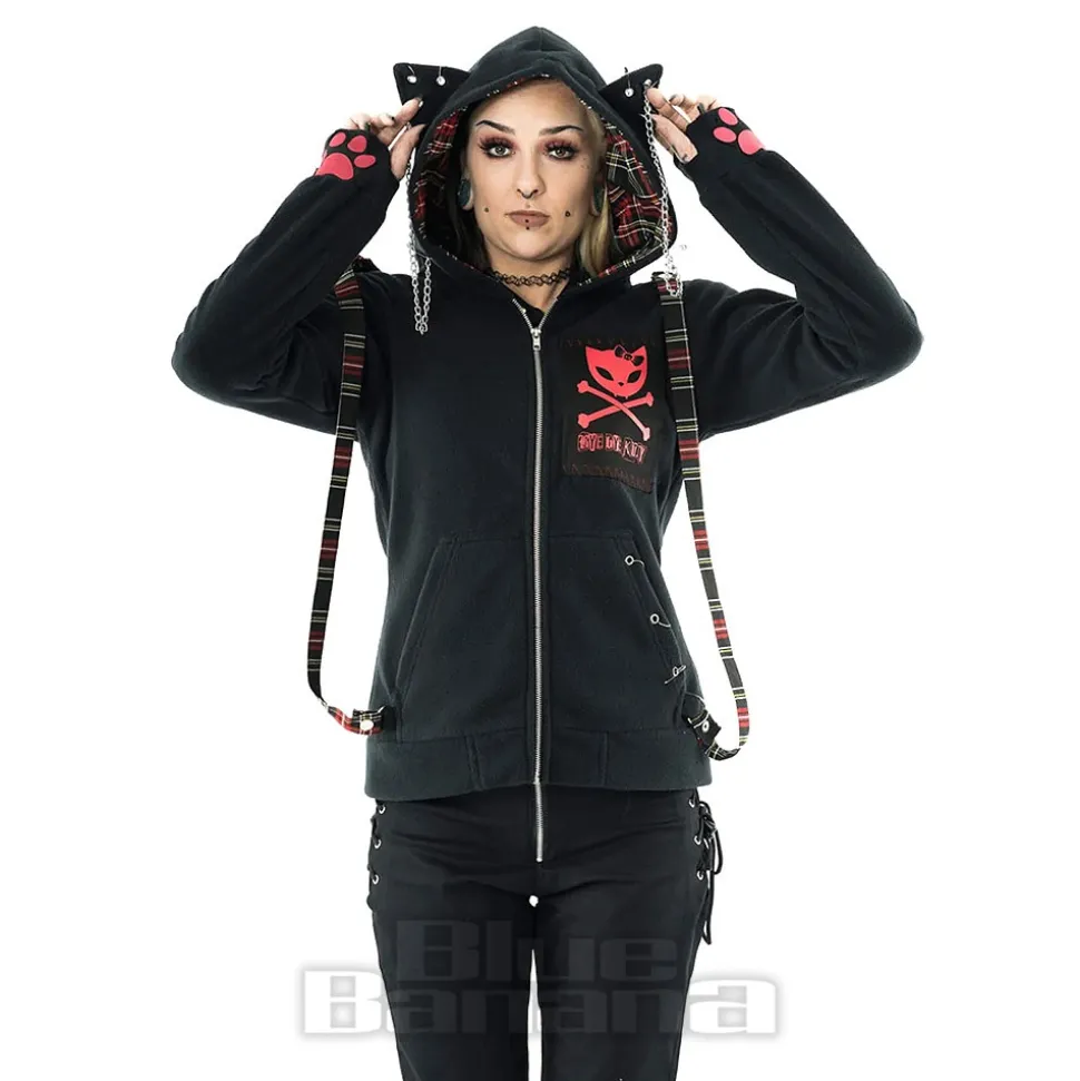 Bye Bye Kitty Trinity Zip Hoodie (Black)