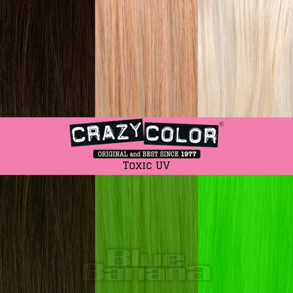 Crazy Color Semi-Permanent Hair Dye 4 Pack 100ml (Toxic UV)