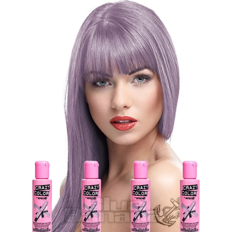 Crazy Color Semi-Permanent Hair Dye 4 Pack 100ml (Ice Mauve)