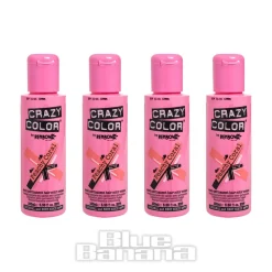 Crazy Color Semi-Permanent Hair Dye 4 Pack 100ml (Peachy Coral)