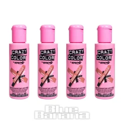 Crazy Color Semi-Permanent Hair Dye 4 Pack 100ml (Rose Gold)