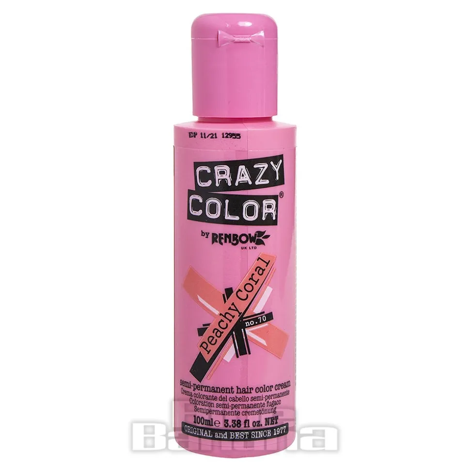 Crazy Color Semi-Permanent Hair Dye 100ml (Peachy Coral)