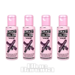 Crazy Color Semi-Permanent Hair Dye 4 Pack 100ml (Aubergine)