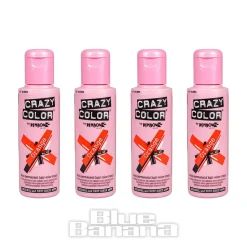 Crazy Color Semi-Permanent Hair Dye 4 Pack 100ml (Orange)