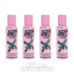 Crazy Color Semi-Permanent Hair Dye 4 Pack 100ml (Pine Green)
