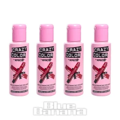 Crazy Color Semi-Permanent Hair Dye 4 Pack 100ml (Vermillion Red)