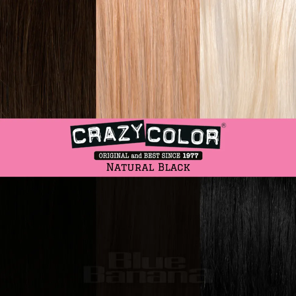 Crazy Color Semi-Permanent Hair Dye 4 Pack 100ml (Natural Black)