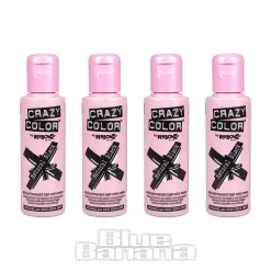Crazy Color Semi-Permanent Hair Dye 4 Pack 100ml (Natural Black)