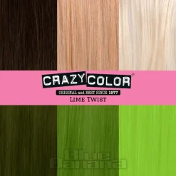 Crazy Color Semi-Permanent Hair Dye 4 Pack 100ml (Lime Twist)