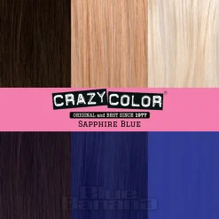 Crazy Color Semi-Permanent Hair Dye 100ml (Sapphire Blue)