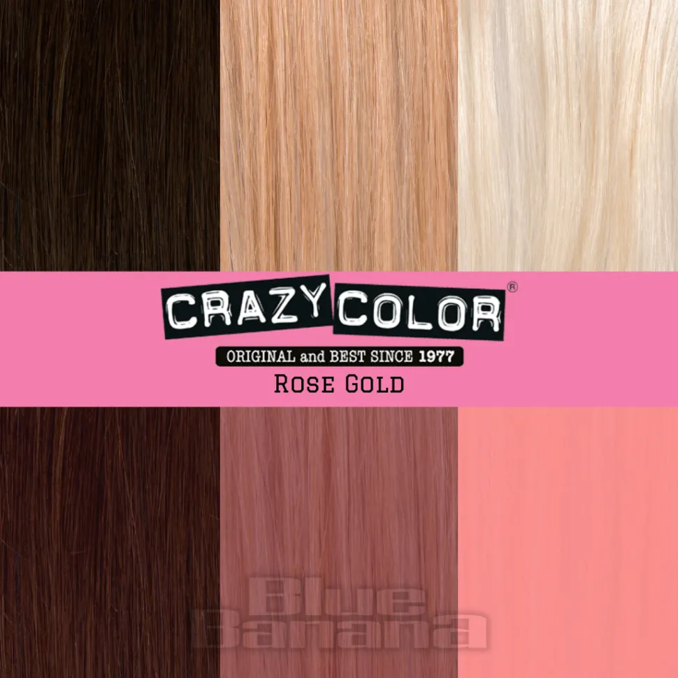 Crazy Color Semi-Permanent Hair Dye 100ml (Rose Gold)