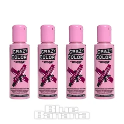Crazy Color Semi-Permanent Hair Dye 4 Pack 100ml (Cyclamen Red)