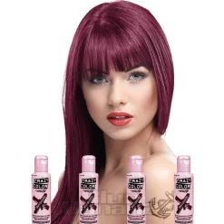 Crazy Color Semi-Permanent Hair Dye 4 Pack 100ml (Burgundy)