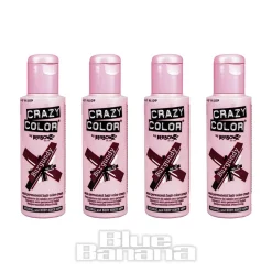 Crazy Color Semi-Permanent Hair Dye 4 Pack 100ml (Burgundy)