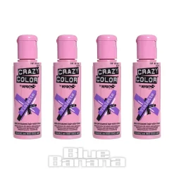Crazy Color Semi-Permanent Hair Dye 4 Pack 100ml (Violette)
