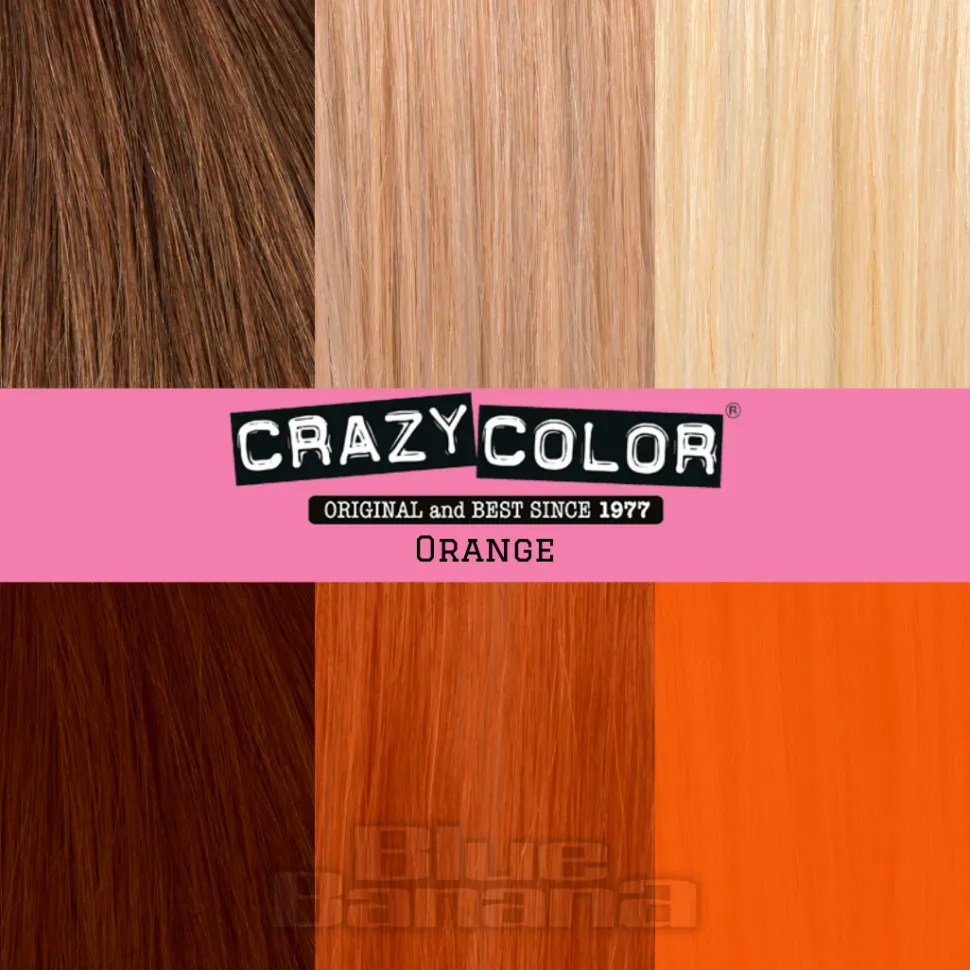 Crazy Color Semi-Permanent Hair Dye 100ml (Orange)
