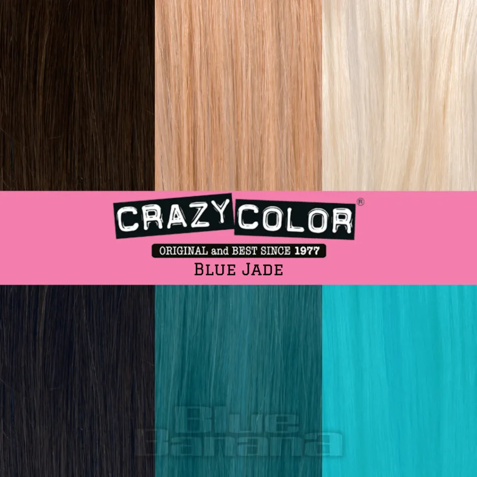 Crazy Color Semi-Permanent Hair Dye 100ml (Blue Jade)