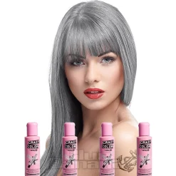 Crazy Color Semi-Permanent Hair Dye 4 Pack 100ml (Platinum)