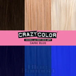 Crazy Color Semi-Permanent Hair Dye 100ml (Capri Blue)