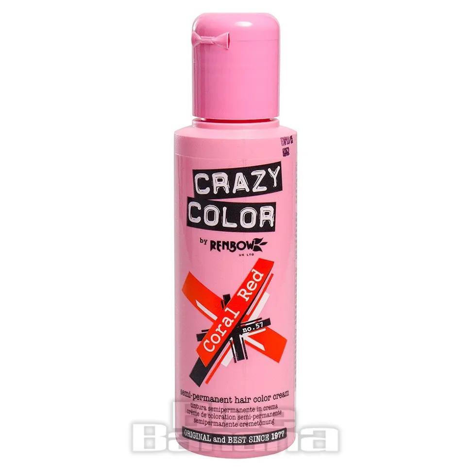 Crazy Color Semi-Permanent Hair Dye 100ml (Coral Red)