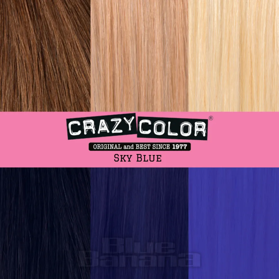Crazy Color Semi-Permanent Hair Dye 100ml (Sky Blue)