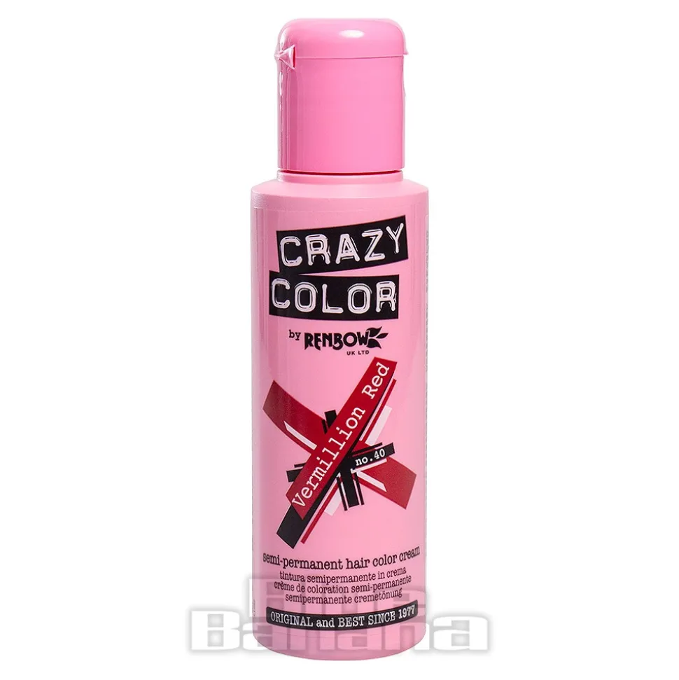 Crazy Color Semi-Permanent Hair Dye 100ml (Vermillion Red)