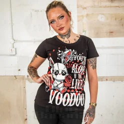 Cupcake Cult Ritual Bunny T-Shirt (Black/Red)