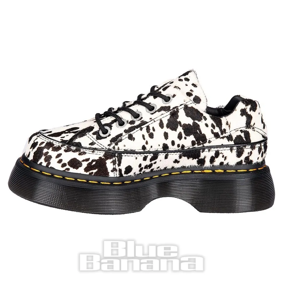 Dr Martens Buzz 5 Eye Dalmatian Shoe (Black & Cream)