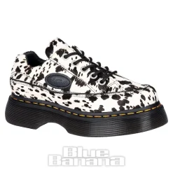Dr Martens Buzz 5 Eye Dalmatian Shoe (Black & Cream)