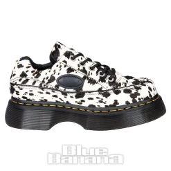 Dr Martens Buzz 5 Eye Dalmatian Shoe (Black & Cream)