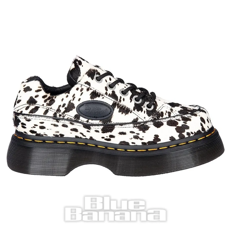 Dr Martens Buzz 5 Eye Dalmatian Shoe (Black & Cream)