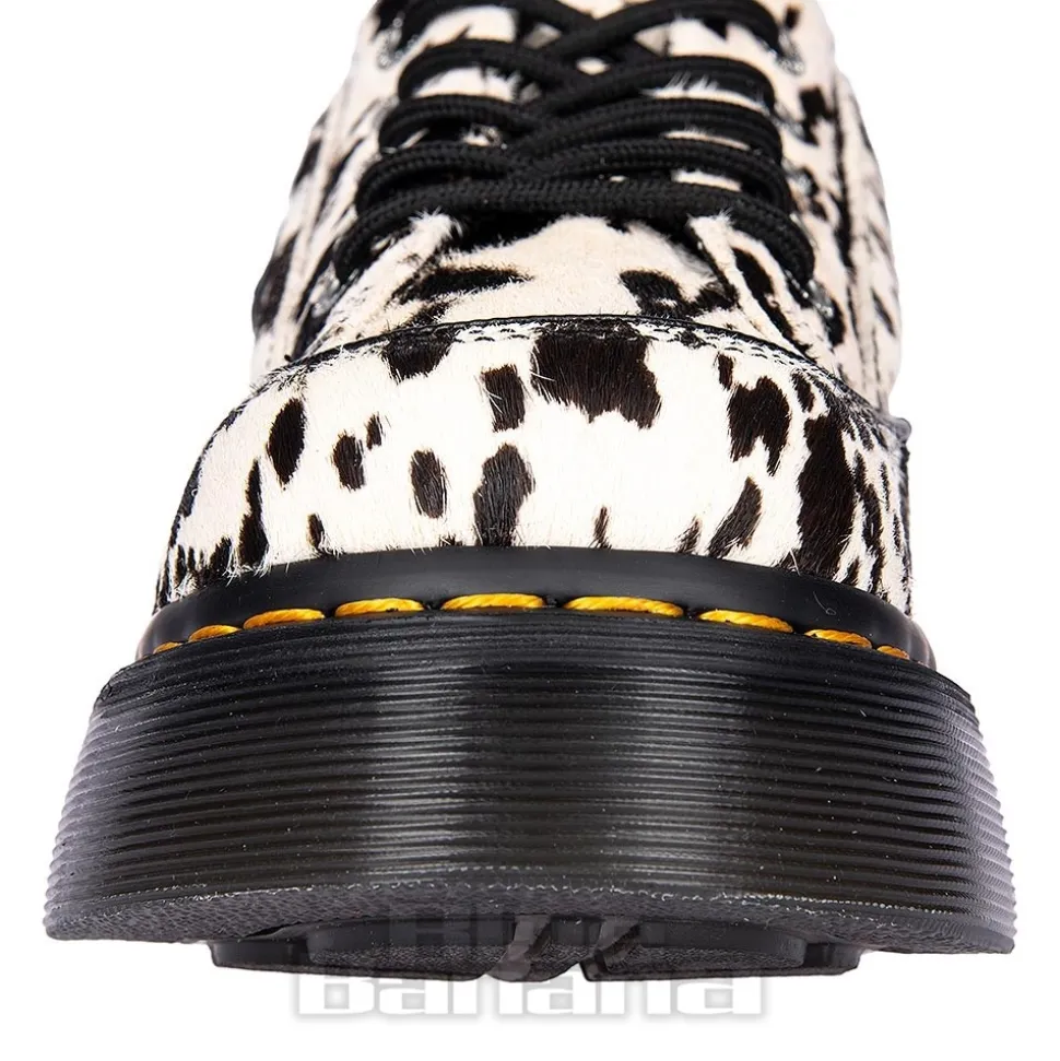 Dr Martens Buzz 5 Eye Dalmatian Shoe (Black & Cream)