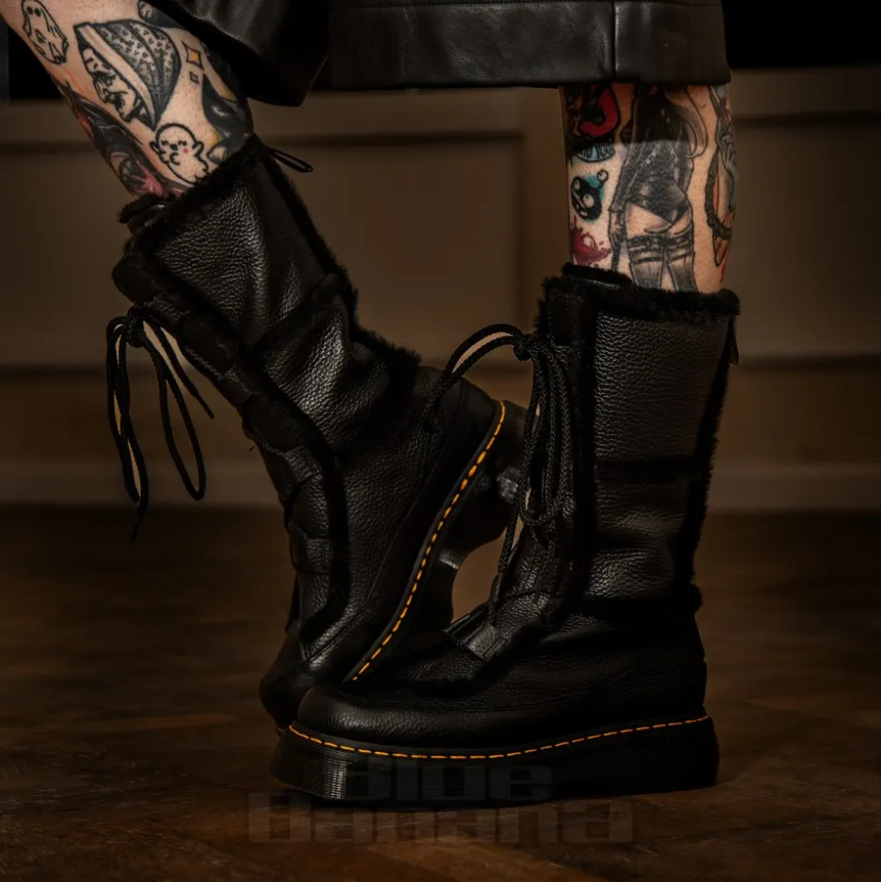Dr Martens Buzz Faux Fur Boots (Black)