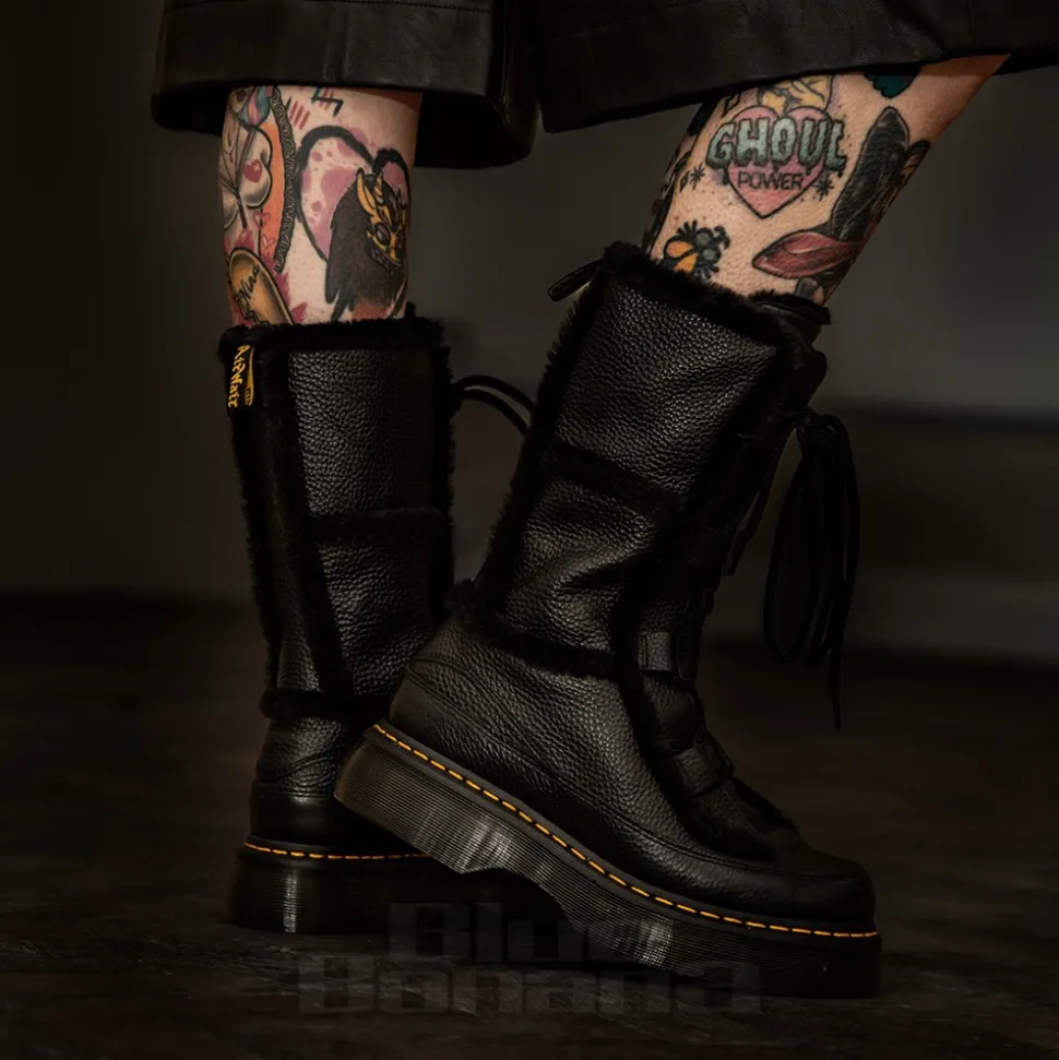 Dr Martens Buzz Faux Fur Boots (Black)