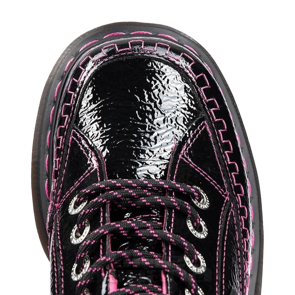 Dr Martens Buzz Patent Shoe (Black/Pink)