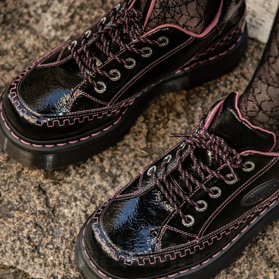 Dr Martens Buzz Patent Shoe (Black/Pink)