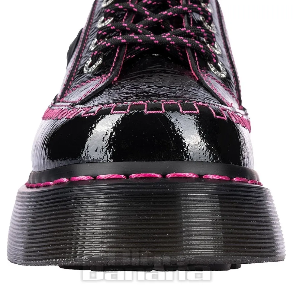 Dr Martens Buzz Patent Shoe (Black/Pink)