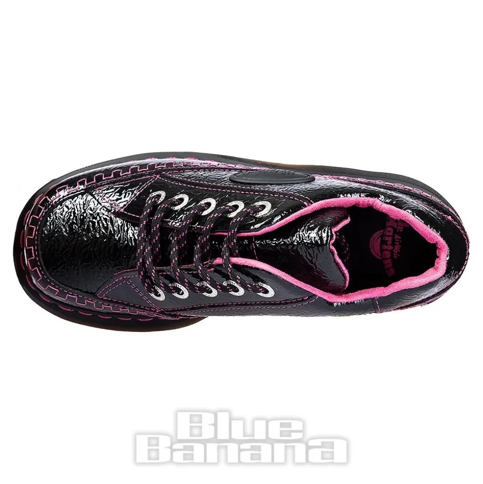 Dr Martens Buzz Patent Shoe (Black/Pink)