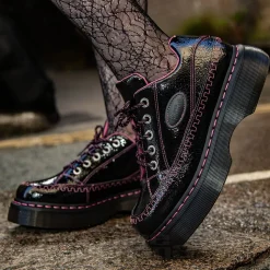 Dr Martens Buzz Patent Shoe (Black/Pink)