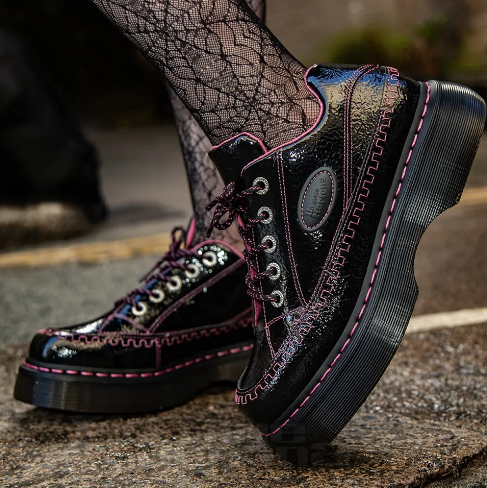 Dr Martens Buzz Patent Shoe (Black/Pink)