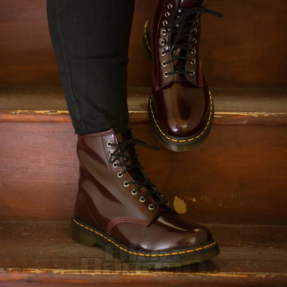 Dr Martens 1460 Cambridge Brush Vegan Boots (Cherry Red)