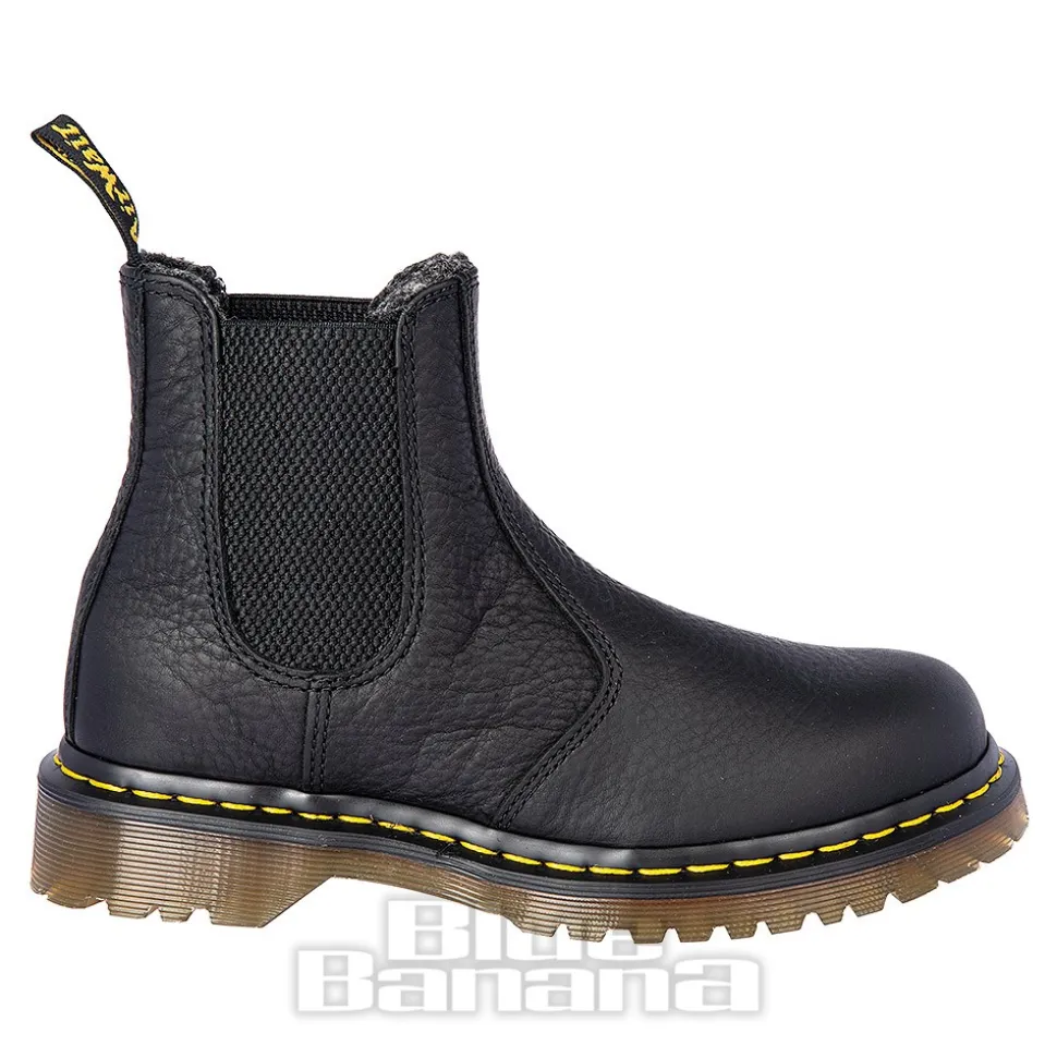 Dr Martens 2976 Grizzly Faux Fur Chelsea Boots (Black)