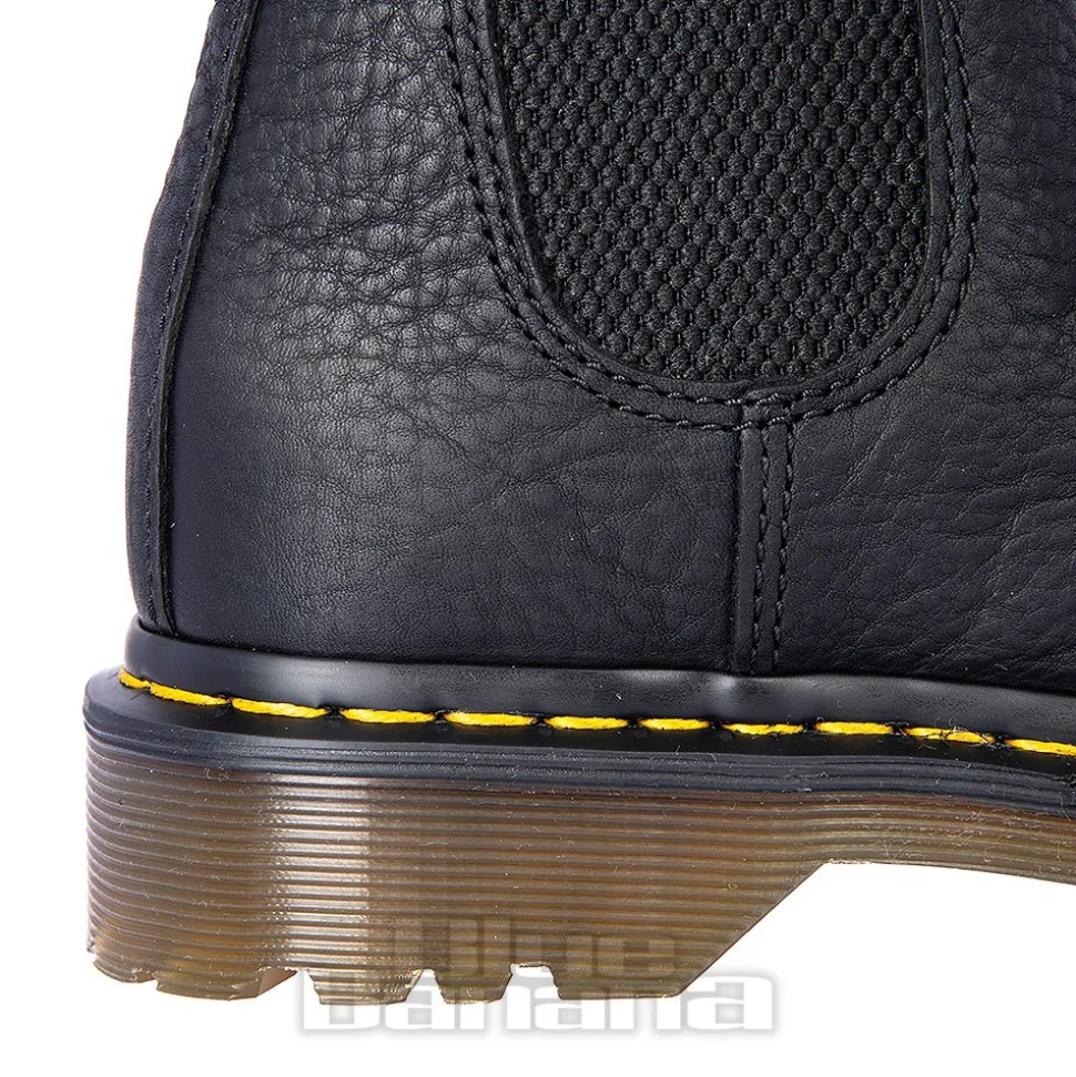 Dr Martens 2976 Grizzly Faux Fur Chelsea Boots (Black)