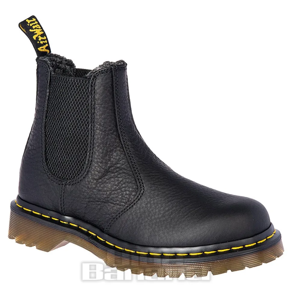 Dr Martens 2976 Grizzly Faux Fur Chelsea Boots (Black)