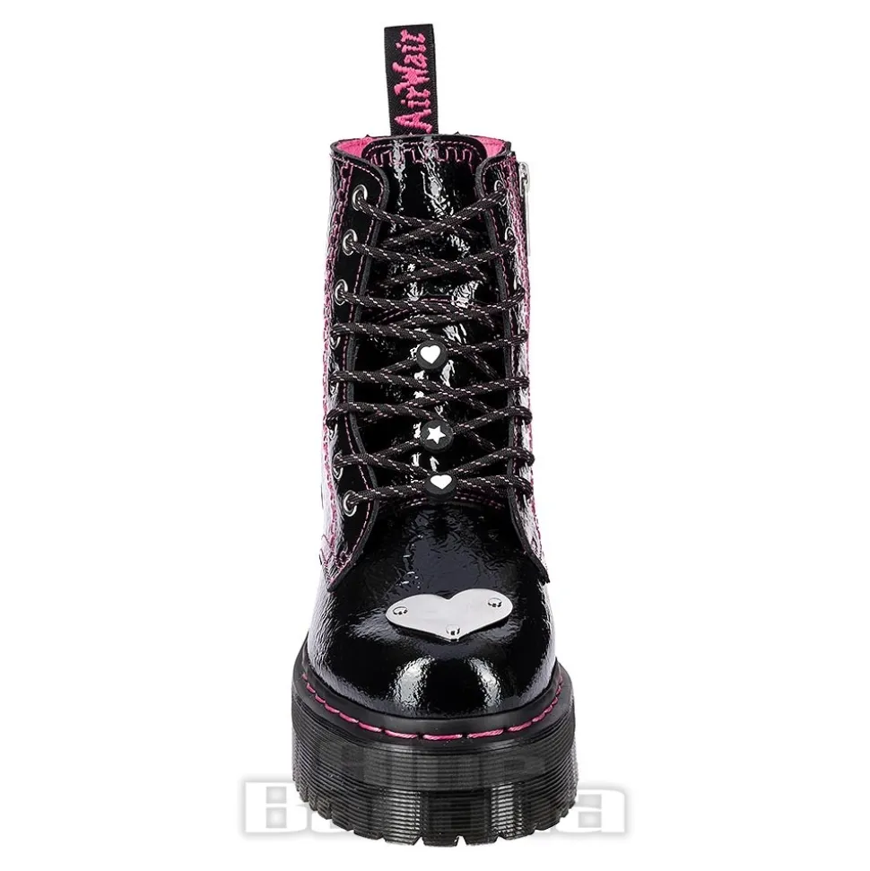 Dr Martens Jadon Patent Platform Boot (Black/Pink)