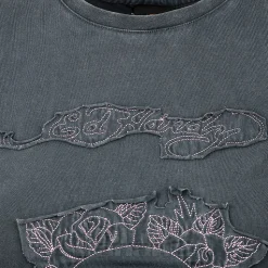 Ed Hardy Floral Skull T-Shirt (Black)
