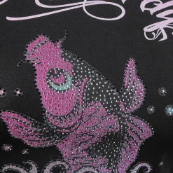 Ed Hardy Koi Fish Diamante T-Shirt (Black)